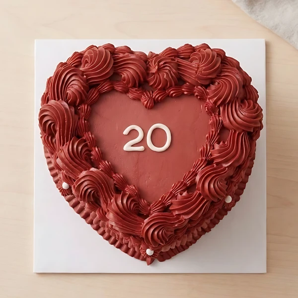 Ruby Red Heart Cake - Standard