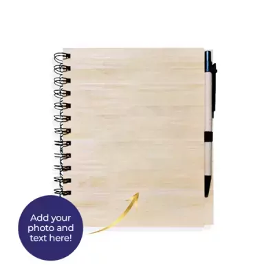 Bamboo Bliss: Personalized Eco-Notes & Craft Pen Combo - With Photo