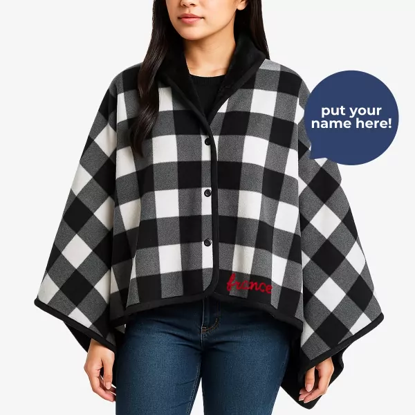Personalized Plaid Poncho - Standard