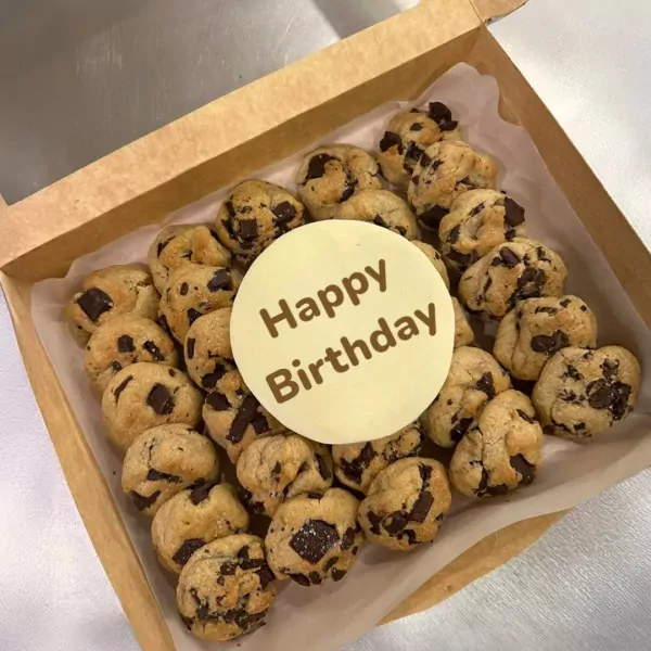 Giant Dark Bliss Cookies - Happy Birthday