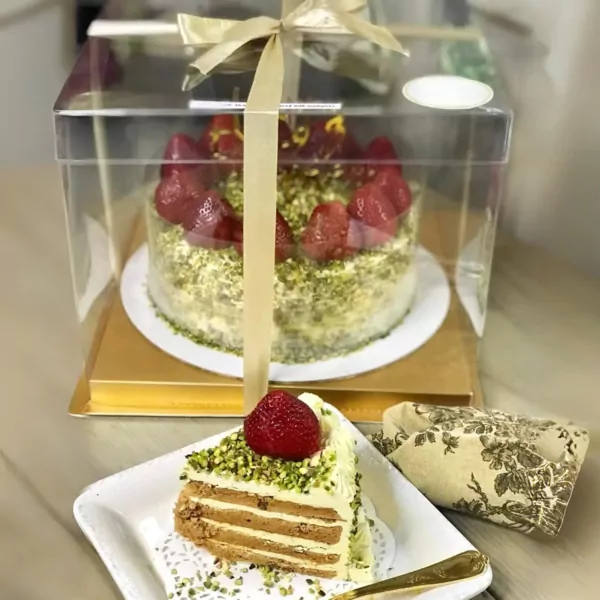 Strawberry Pistachio Sansrival - 8 inches