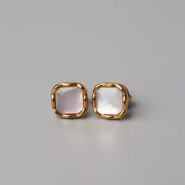 Lily White Cube Earrings - default
