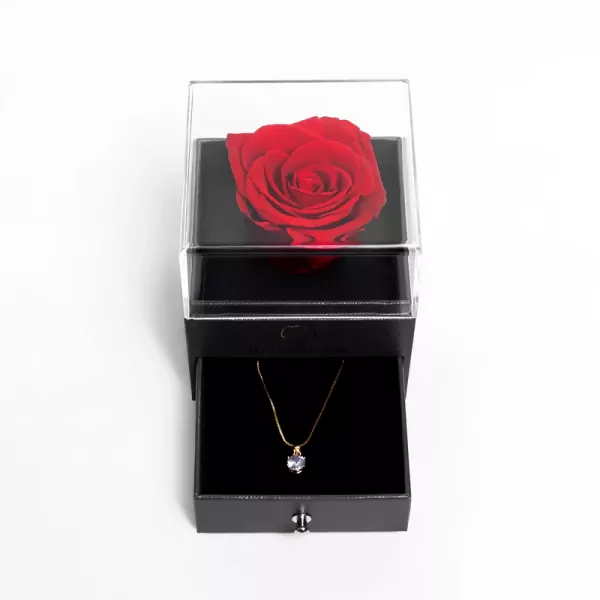 Eternal Rose Box - W/ Engraved Necklace & Real Rose – Milona