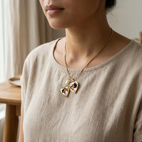 Heart Photo Locket Necklace 4