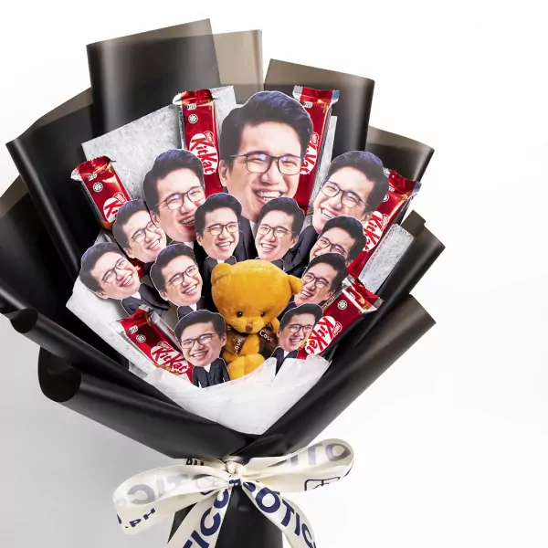 Personalized Photo Bouquet - Black