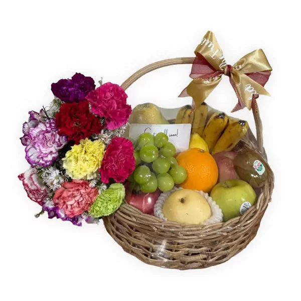 Carnation Fruit & Floral Basket - default