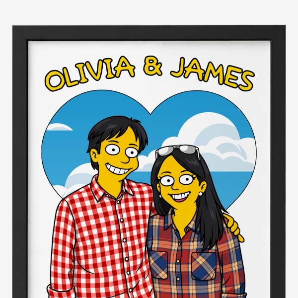 Personalized Simpsons Couple Poster - Standard