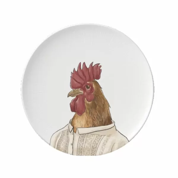 Animal Printed Porcelain Plate - Barong Manok