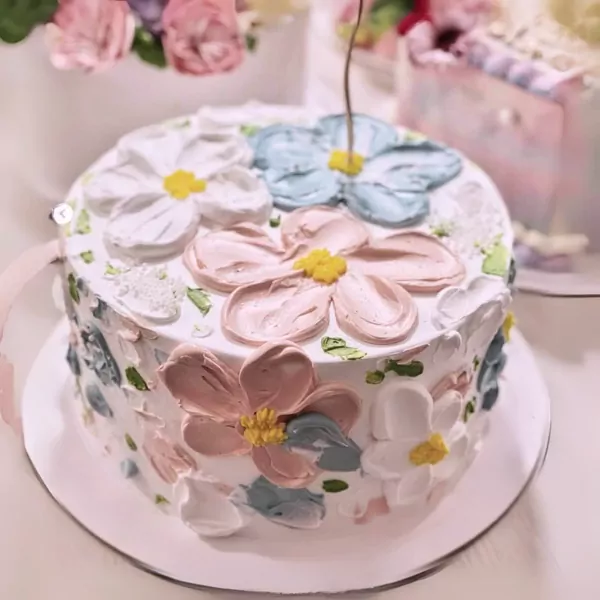 Hand Painted Pastel Petals Cake - default
