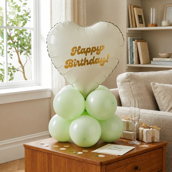 Happy Heart Balloon Stack - Green