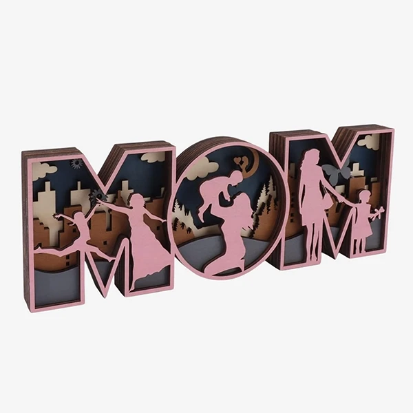Mom Wooden Lamp - Standard