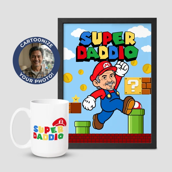 Super Daddio Mug & Frame Bundle - Colored Mug