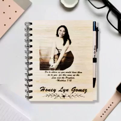 Bamboo Bliss: Personalized Eco-Notes & Craft Pen Combo - With Photo