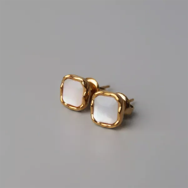 Lily White Cube Earrings - default