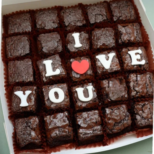 Message Brownies - I love You