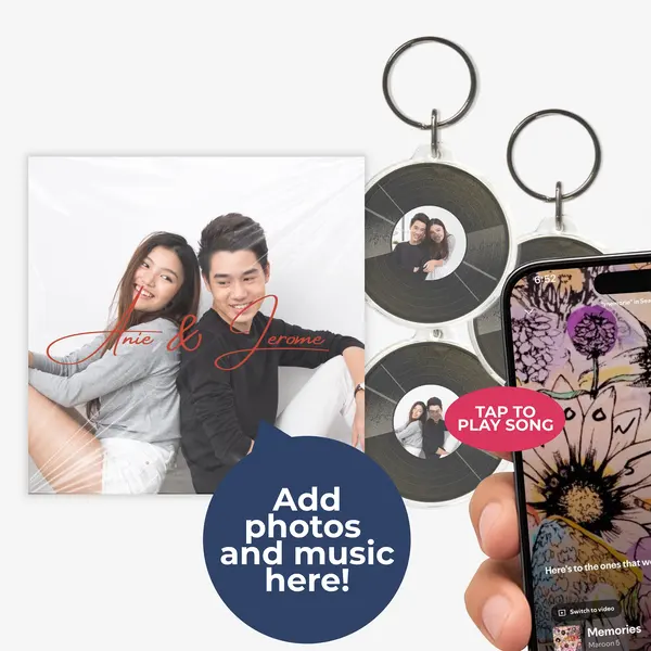 Vinyl Photo Music Keychain 1