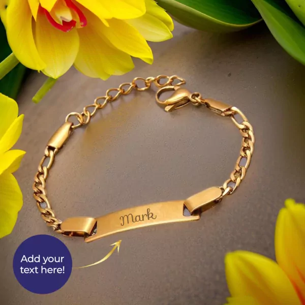 Personalized Adjustable Curved Bracelet - gold