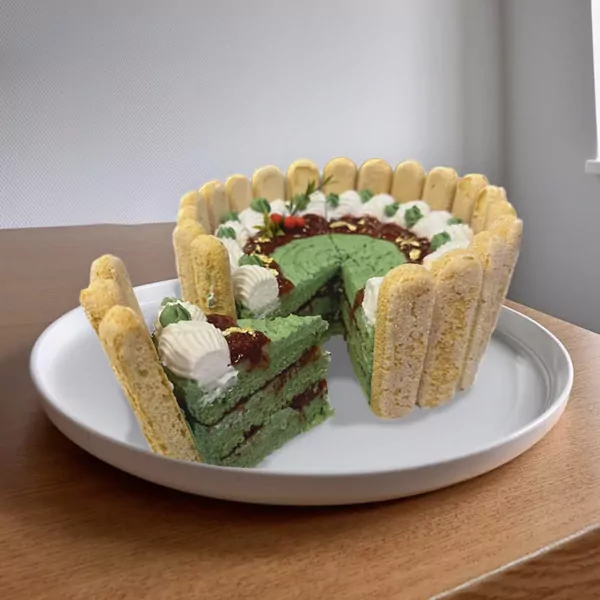 Matcha Strawberry Chiffon Cake - 8 inches