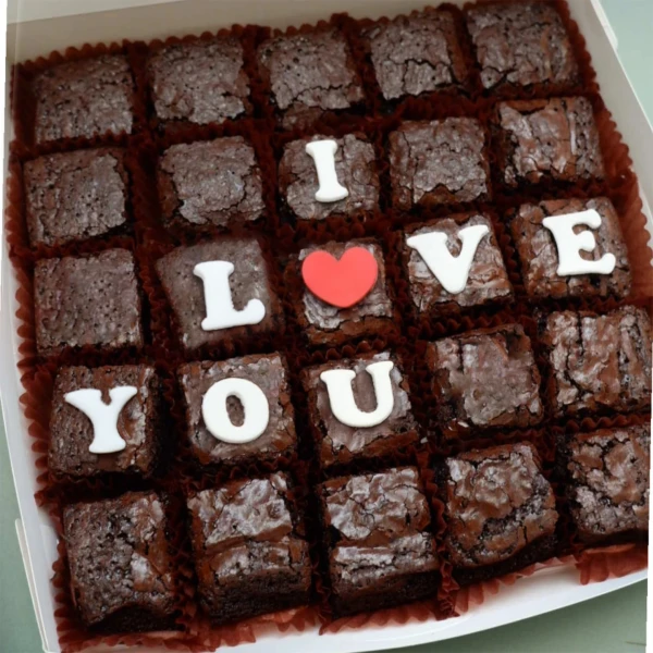 Message Brownies - I love You