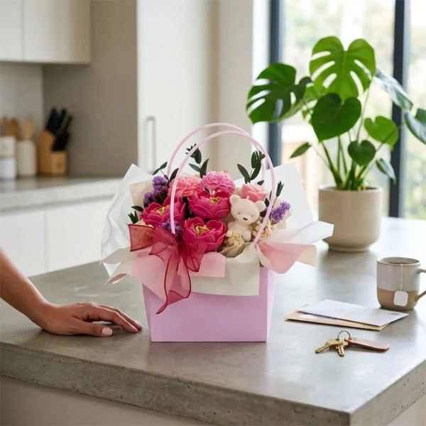 Teddy in Bloom Candle - Standard