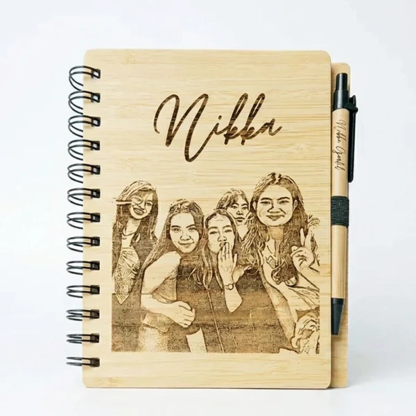 Personalized Bamboo Portrait Notebook - Standard
