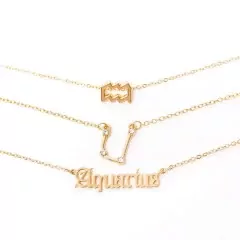 Zodiac Sign Necklace Set - Aquarius