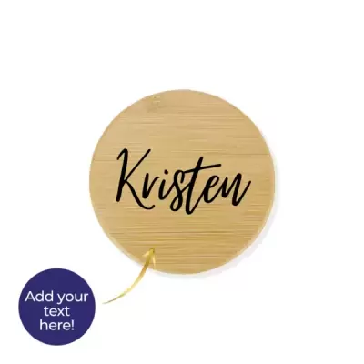 Personalized Double Wall Glass Mug with Bamboo Lid - Text Engrave