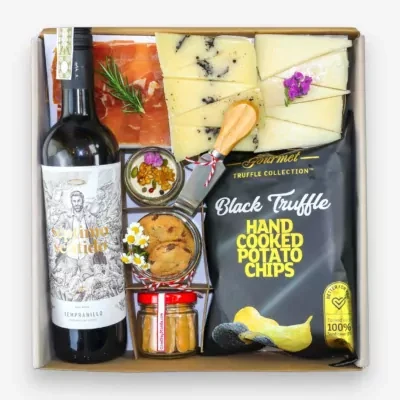 Red Wine and Cheese Gourmet Box - Happy Birthday Box