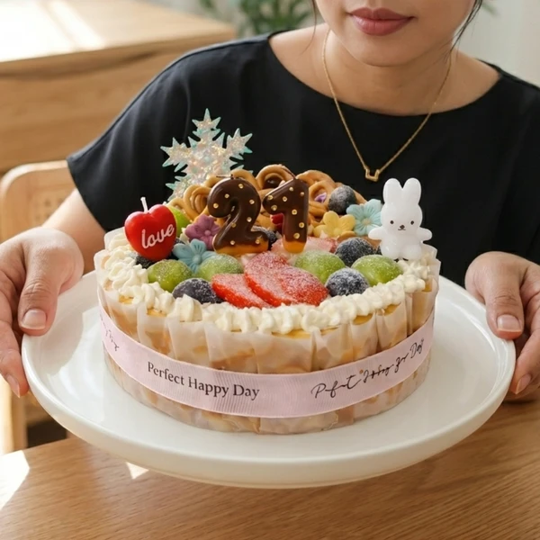 Sparkling Fruit Basque Cheesecake - 6 Inch Cake