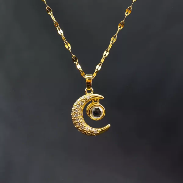100 I Love You’s Crescent Necklace - default