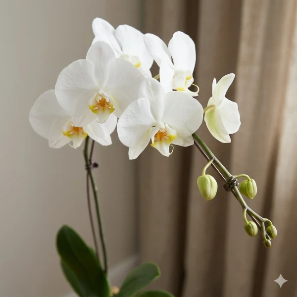 Orléane Single Stem Orchid - White