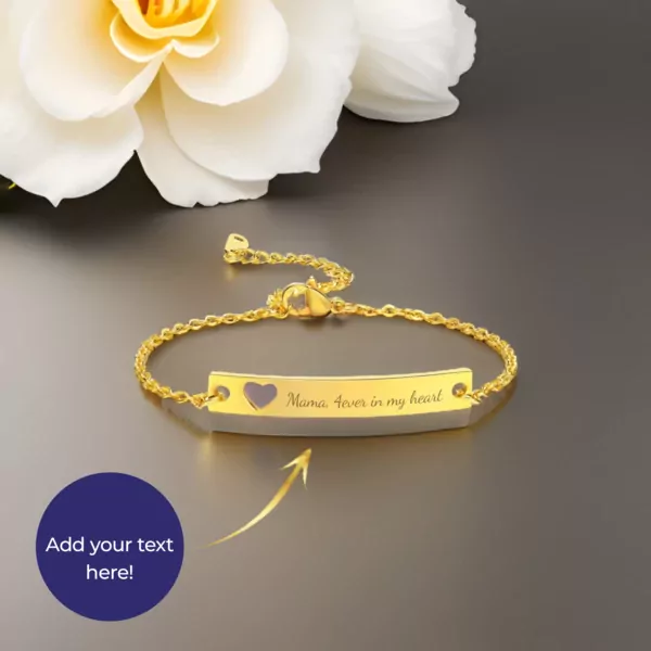 Personalized Hollow Heart Adjustable Bracelet - default