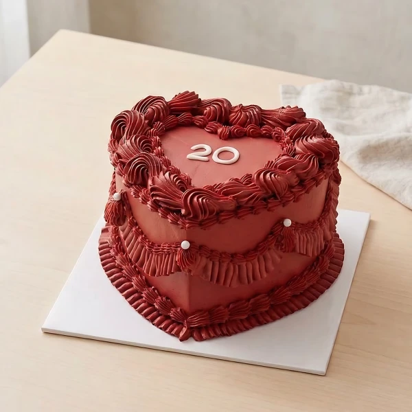 Ruby Red Heart Cake - Standard