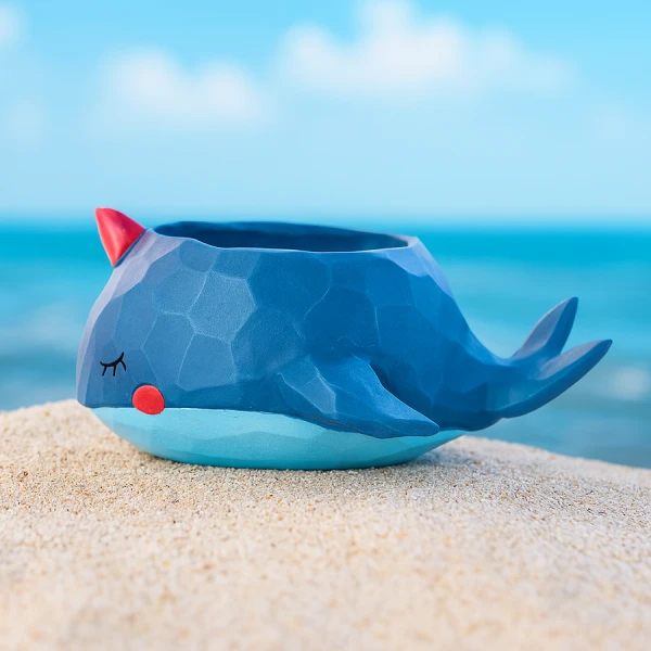 Whale Succulent Pot - Blue