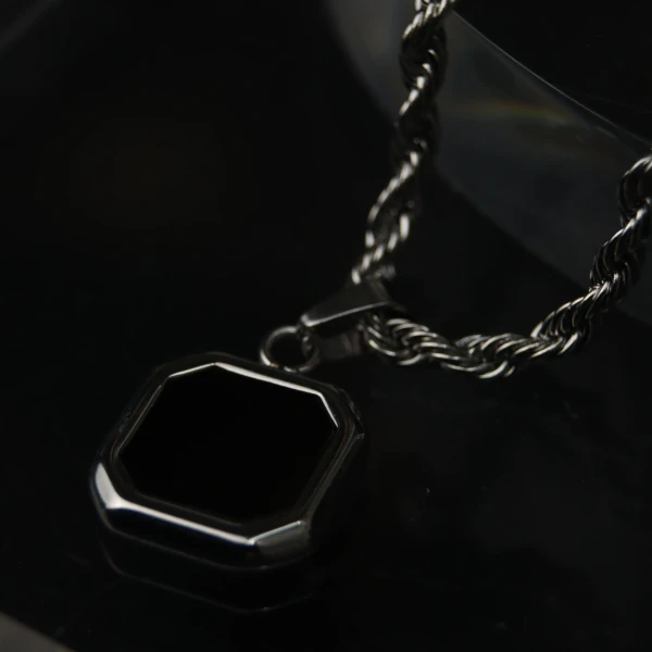 Farris Black Square Chain Necklace - Standard