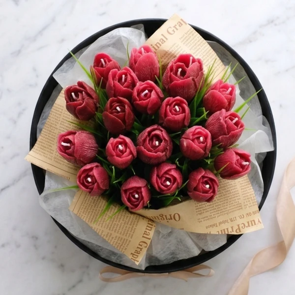 Crimson Tulip Candles - Standard