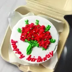 Blooming Bento Cake - Red Flowers - Red Velvet