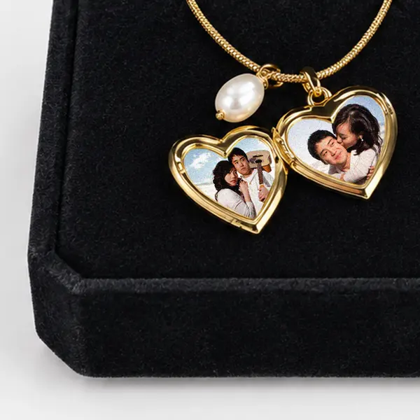 Heart Photo Locket Necklace 2