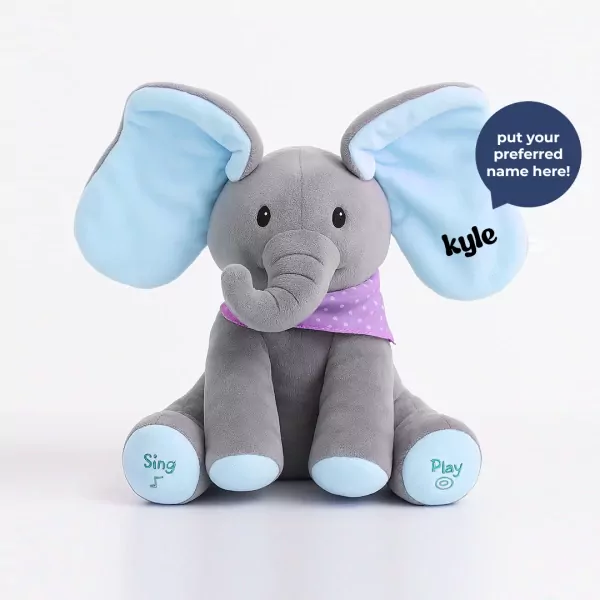 Hide & Seek Elephant Plush - Sky Blue