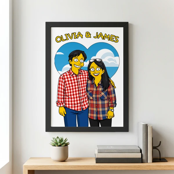 Personalized Simpsons Couple Poster - Standard
