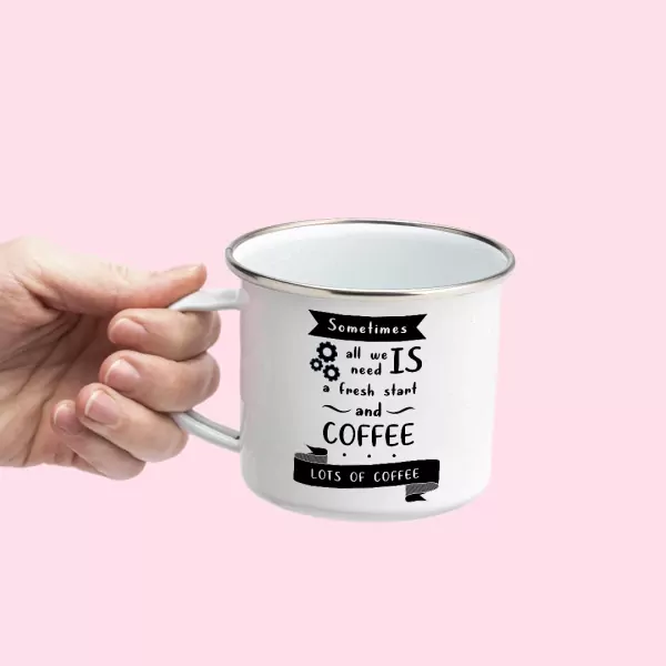 Coffeeholic's Enamel Mug - Standard