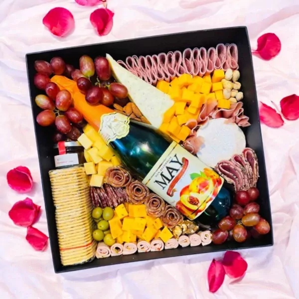 Grazing Festive Box with May Sparkling Juice 750ml - Red Grape Sparkling Juice