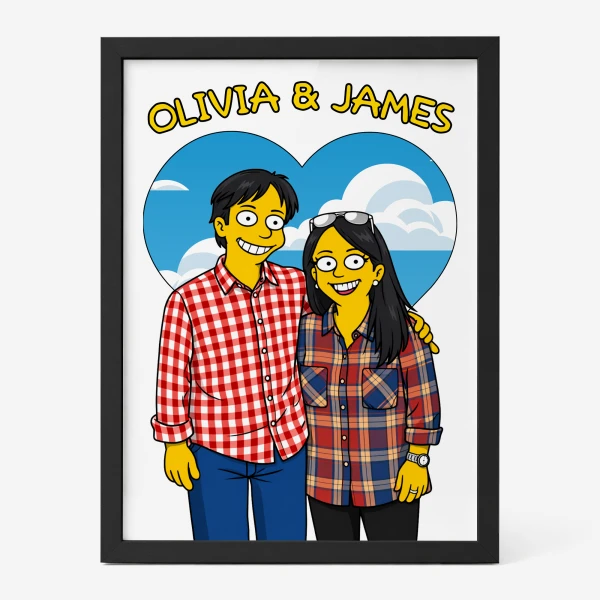 Personalized Simpsons Couple Poster - Standard