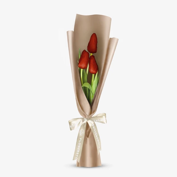 Red Tulip Bouquet (3 Stems) - Standard