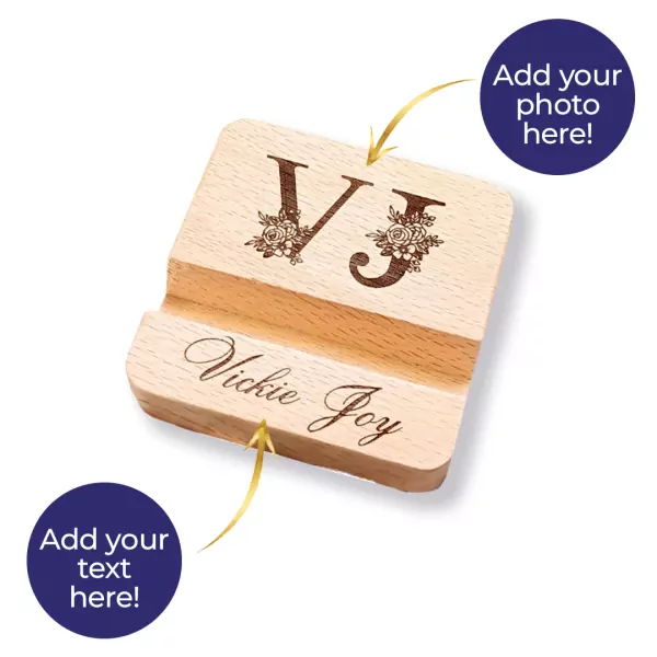 Personalized Wooden Phone Stand - default