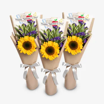3 Sunflowers Bouquets for Teachers
