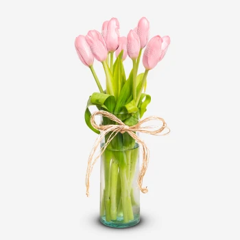Pink Tulips in Vase