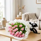 20 Pink Tulips Bouquet 4