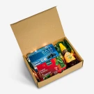 Ramadan gift box with dates, English breakfast tea, and pure Sidr honey.