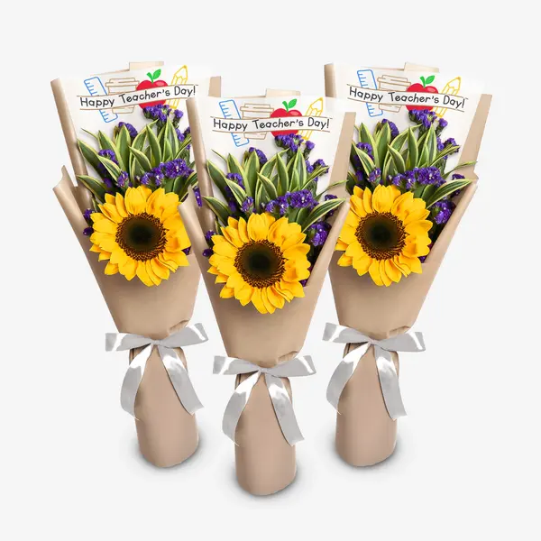 3 Sunflowers Bouquets for Teachers 1
